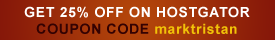 Use this coupon code to get 25% off on your hostgator hosting
